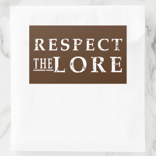Respecteer de Lore Rechthoekige Sticker (Tas)