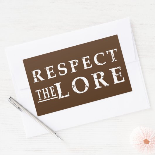 Respecteer de Lore Rechthoekige Sticker (Envelop)
