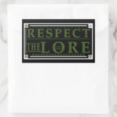 Respecteer de Lore Rechthoekige Sticker (Tas)