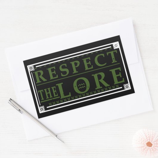 Respecteer de Lore Rechthoekige Sticker (Envelop)