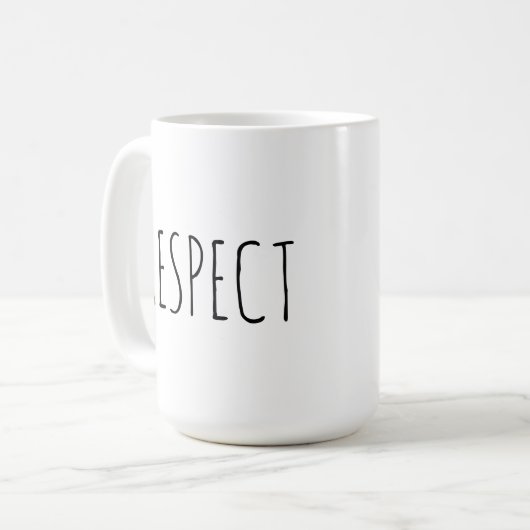 Respecteer de Mok van de Koffie van het Inspireren (Voorkant links)