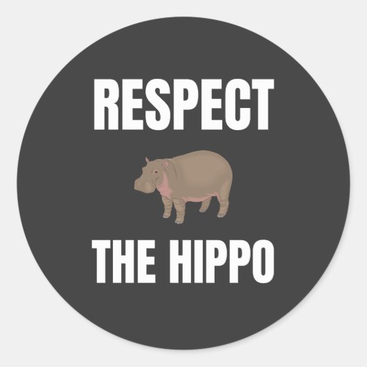 Respecteer de nijlpaard ronde sticker (Voorkant)