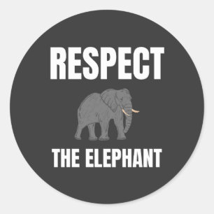 Respecteer de olifant ronde sticker