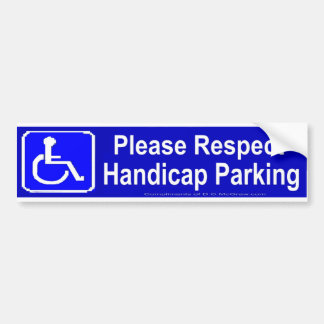 Respecteer de parkeerplaatsen voor gehandicapten bumpersticker