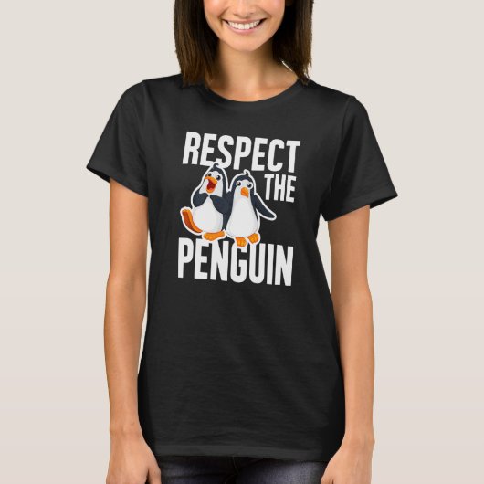 Respecteer de pinguïns waterijsdier t-shirt (Voorkant)