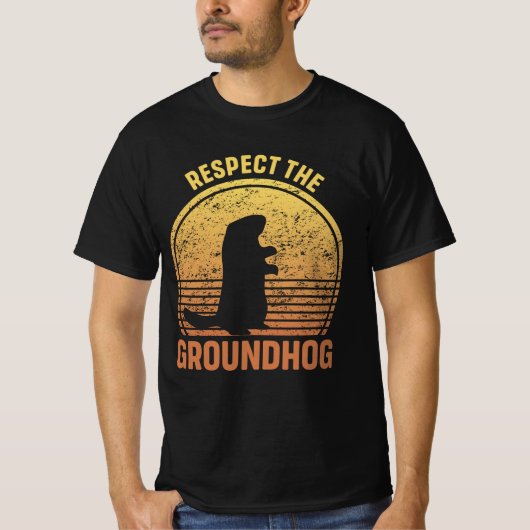 Respecteer de rondhog Funny Groundhog Dag T-shirt (Voorkant)