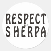 Respecteer de Sherpa Ronde Sticker (Voorkant)