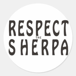 Respecteer de Sherpa Ronde Sticker