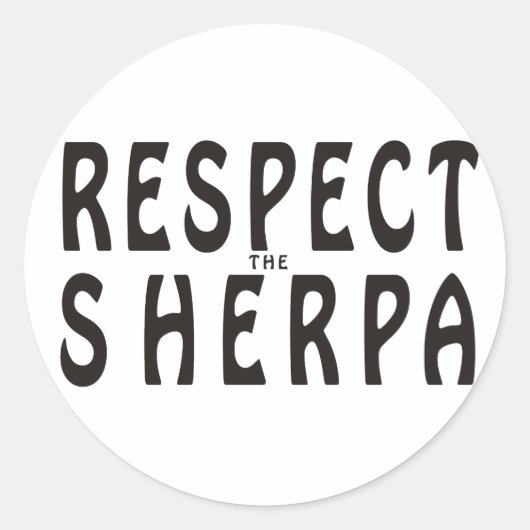 Respecteer de Sherpa Ronde Sticker (Voorkant)