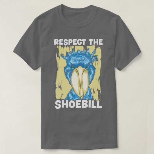 Respecteer de shoebill Stork Bird Whisperer Whaleh T-shirt (Design voorkant)