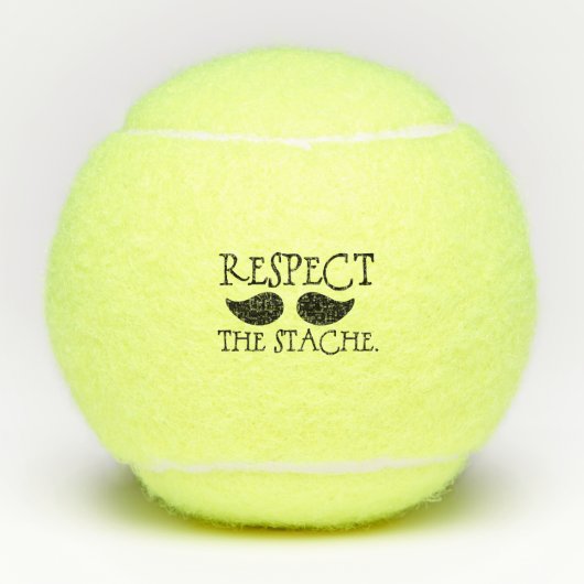 Respecteer de snor Fun Humor Tennisballen (Voorkant)