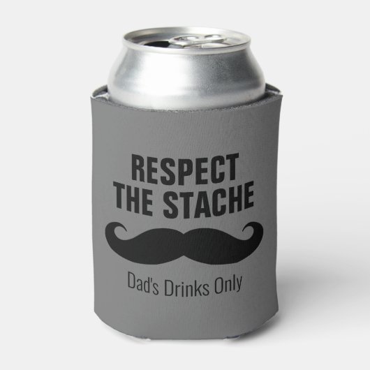 Respecteer de stache grappige koelbox cadeau voor  blikjeskoeler (Blikje Voorkant)