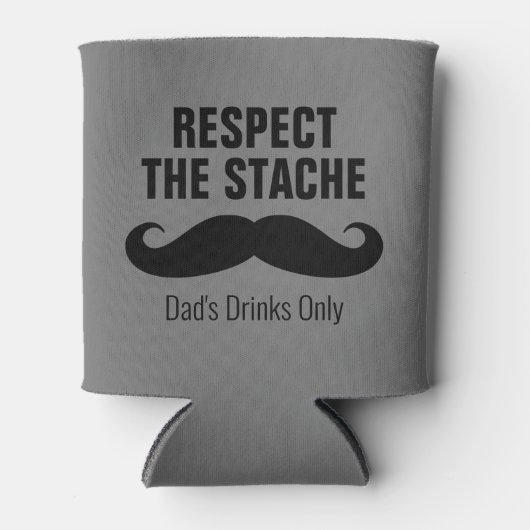 Respecteer de stache grappige koelbox cadeau voor  blikjeskoeler (Voorkant)
