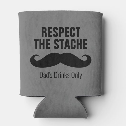 Respecteer de stache grappige koelbox cadeau voor  blikjeskoeler (Achterkant)
