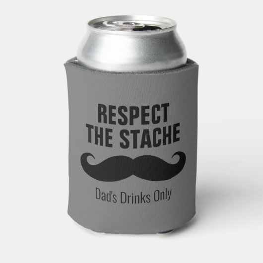 Respecteer de stache grappige koelbox cadeau voor blikjeskoeler (Blikje Achterkant)