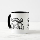 Respecteer de ’Stache Grappige Snorrenliefhebber Mok (Voorkant links)