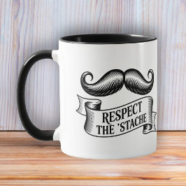 Respecteer de ’Stache Grappige Snorrenliefhebber Mok