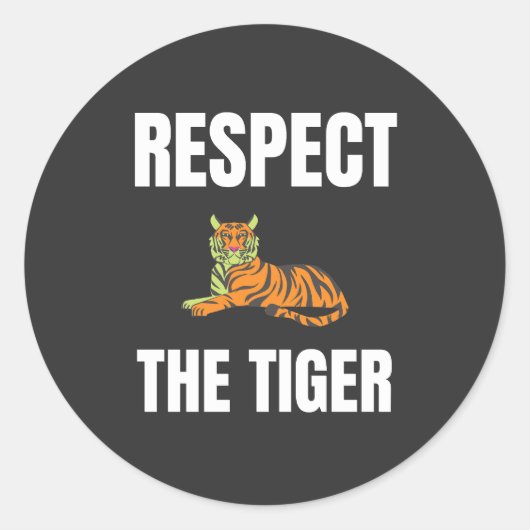 Respecteer de tijger ronde sticker (Voorkant)