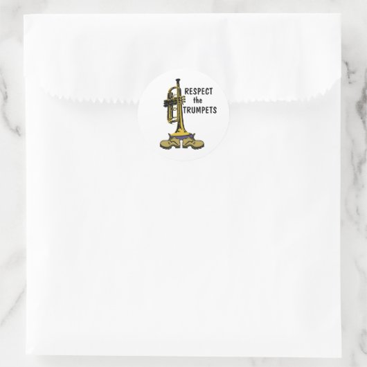 Respecteer de Trumpets Ronde Sticker (Tas)