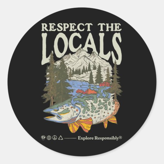 Respecteer de vis locals redden de planeet Natuur  Ronde Sticker (Voorkant)