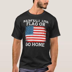 Respecteer de vlag of ga naar huis atleet voetbal t-shirt