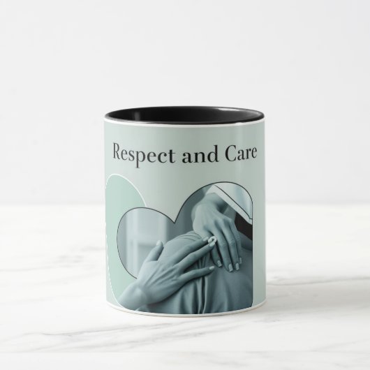 Respecteer de Vriendelijkheid van de Zorg Positivi Mok (Midden)