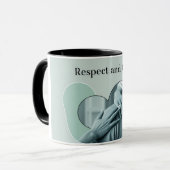 Respecteer de Vriendelijkheid van de Zorg Positivi Mok (Voorkant links)