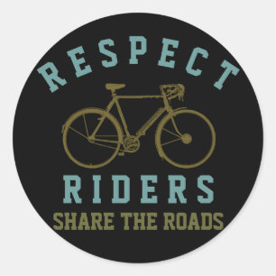 Respecteer fietsers. Deel wegen Ronde Sticker