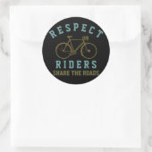 Respecteer fietsers. Deel wegen Ronde Sticker (Tas)