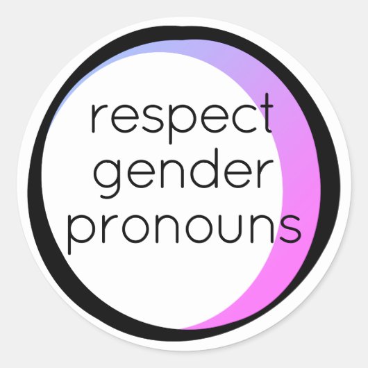 respecteer genderuitspraken ronde sticker (Voorkant)
