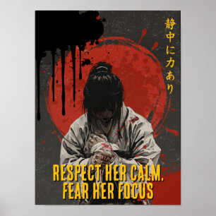 Respecteer Haar Kalmte, Vrees Haar Focus Meisjes M Poster