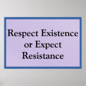 Respecteer het bestaan poster (Voorkant)