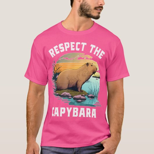 Respecteer het Capybara Animal Funny Capybara Love T-shirt (Voorkant)