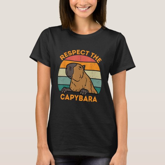 Respecteer het Capybara Animal Funny Rodent Capyba T-shirt (Voorkant)