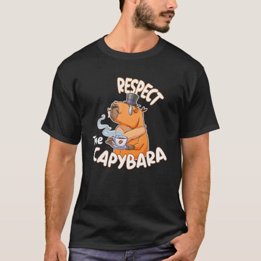 Respecteer het Capybara, Cute Capybara Drink Coffe T-shirt (Voorkant)