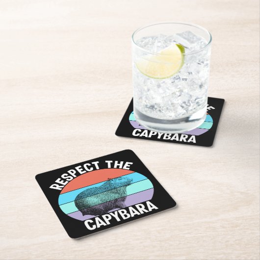 Respecteer het Capybara Funny Capybara Lover T-Shi Kartonnen Onderzetters (Insitu)