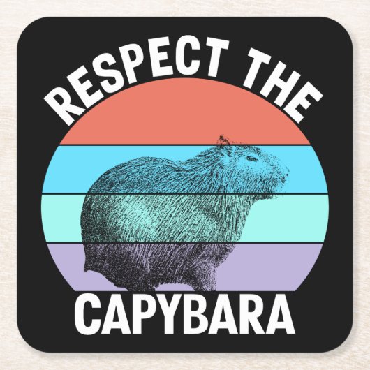 Respecteer het Capybara Funny Capybara Lover T-Shi Kartonnen Onderzetters (Voorkant)