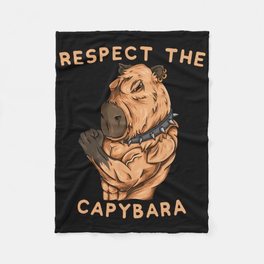 Respecteer het Capybara - Funny Fitness Bodybuilde Fleece Deken (Voorkant)