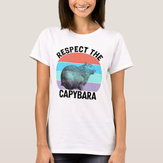 Respecteer het Capybara Funny Rodent Capibara T-shirt (Voorkant)