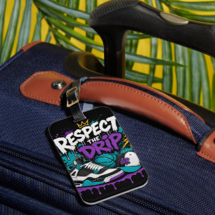 Respecteer het Drip Basketbal Design Bagagelabel