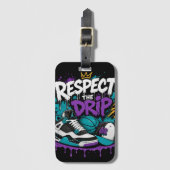 Respecteer het Drip Basketbal Design Bagagelabel (Voorkant (verticaal))