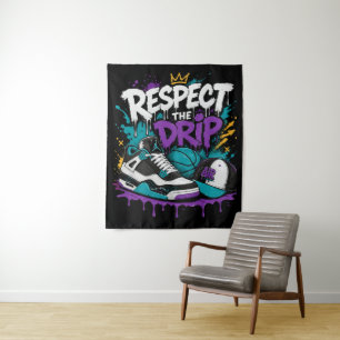 Respecteer het Drip Basketbal Design Wandkleed