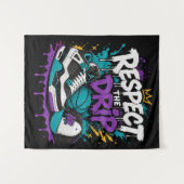 Respecteer het Drip Basketbal Design Wandkleed (Voorkant (horizontaal))