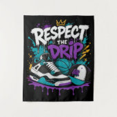 Respecteer het Drip Basketbal Design Wandkleed (Voorkant)