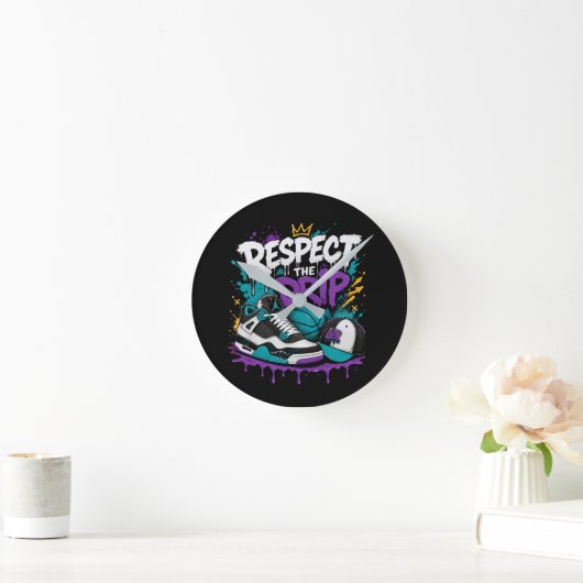 Respecteer het Drip Basketbalontwerp Ronde Klok (Huis)