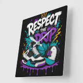 Respecteer het Drip Basketbalontwerp Vierkante Klok (Hoek)