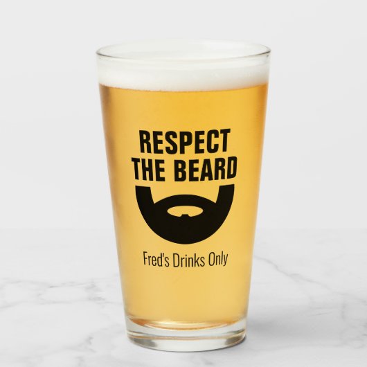 Respecteer het grappige biercadeau van de baard vo glas (Voorkant gevuld)