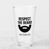 Respecteer het grappige biercadeau van de baard vo glas (Voorkant)