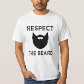 Respecteer het grappige mannen shirt van de Beard (Voorkant)