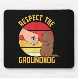 Respecteer het grondhoger shirt grappige houtchuck muismat